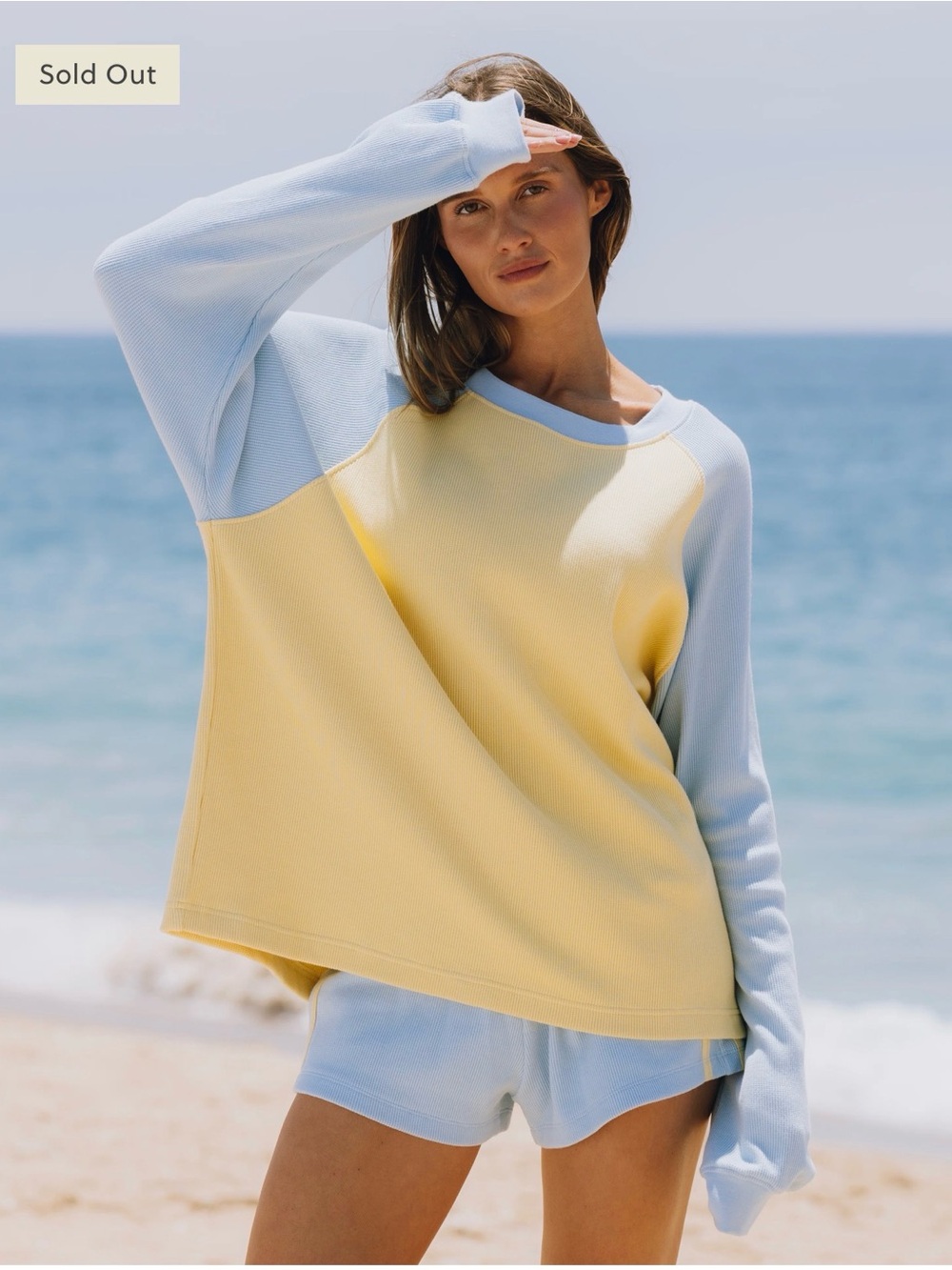 Daily Drills Light Blue & Pale Yellow Colorblock thermal